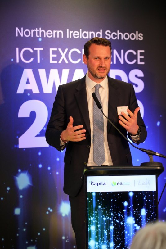 Costi Karayannis at the Northern Ireland Schools ICT Excellence Awards 2022